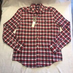 New simply southern mens plaid button up colored long sleeve Shirt M